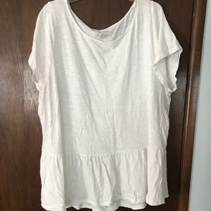 Lane Bryant White Short Sleeve Top